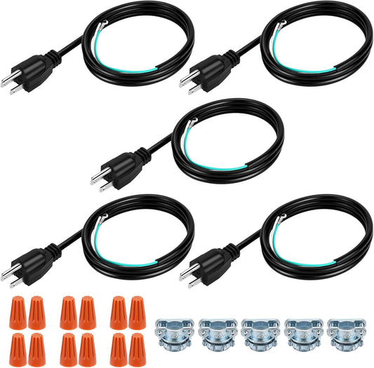5 Pack of Heavy Duty 3 Feet Garbage Disposal Power Cord Kit for InSinkErator Model - Replacement Power Cord for Any Garbage Disposal