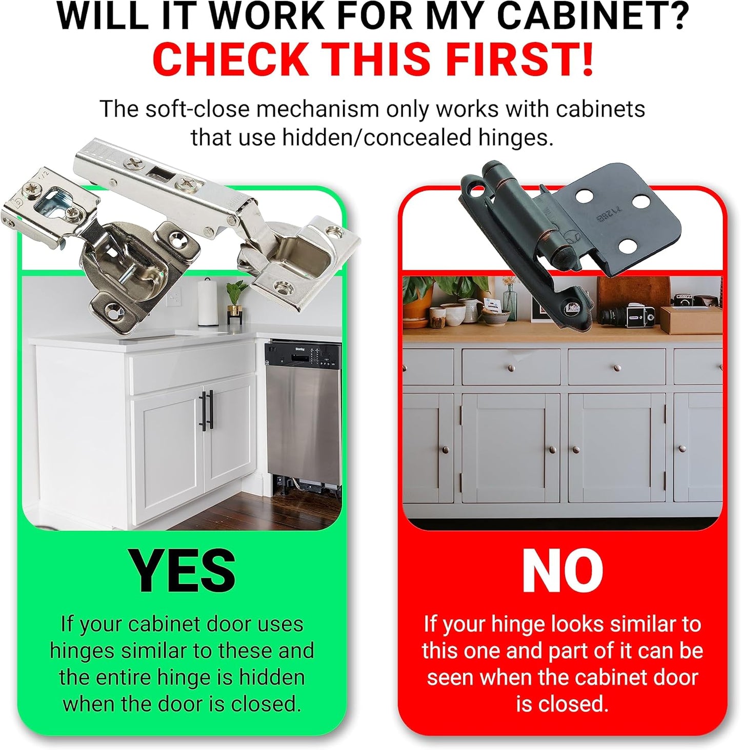 5 Pack Rok Hardware Soft Close Cabinet Door Damper Compact Adapter Hinge Polished Nickel SCD103 - WildKart