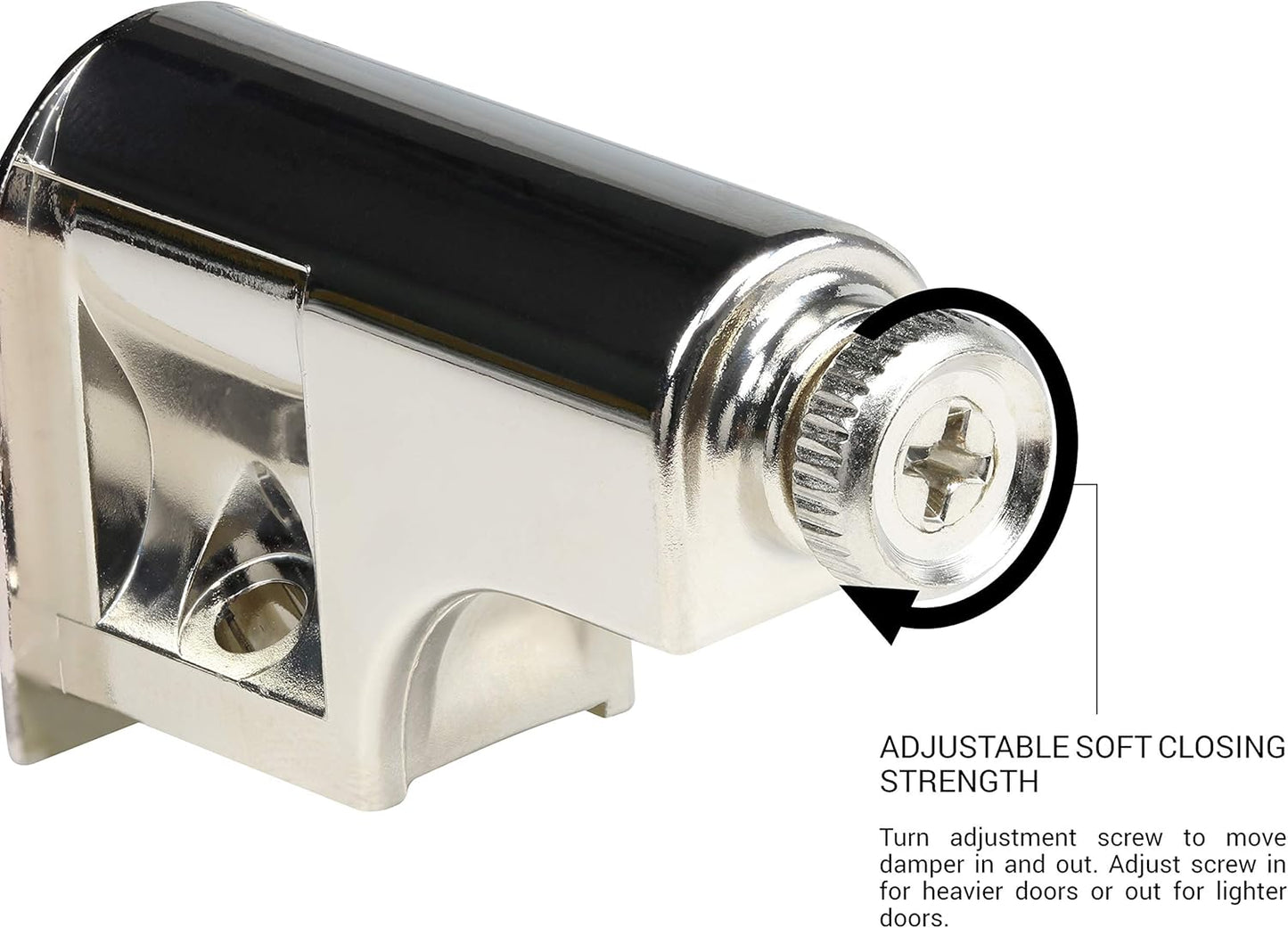 5 Pack Rok Hardware Soft Close Cabinet Door Damper Compact Adapter Hinge Polished Nickel SCD103 - WildKart