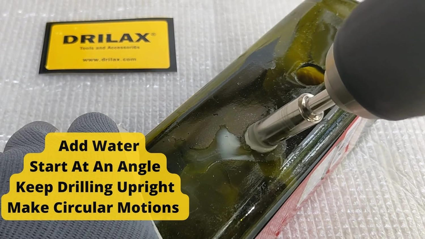 5 Pcs DRILAX 3/8 Inch Diamond Drill Bits for Ceramic Tile - Premium Alloy Steel Bits for Glass, Porcelain, Quartz, and Granite