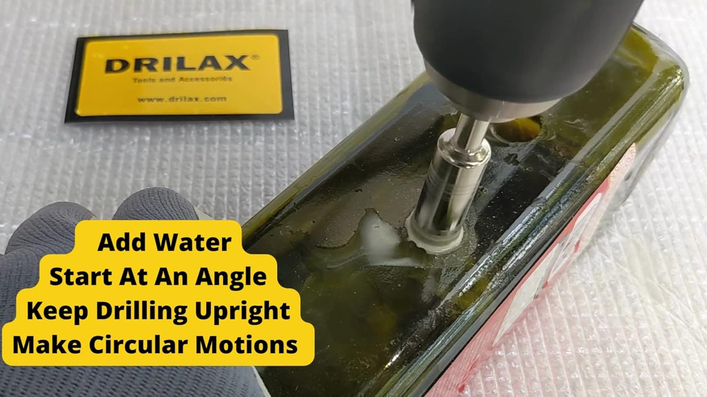 5 Pcs DRILAX 3/8 Inch Diamond Drill Bits for Ceramic Tile - Premium Alloy Steel Bits for Glass, Porcelain, Quartz, and Granite