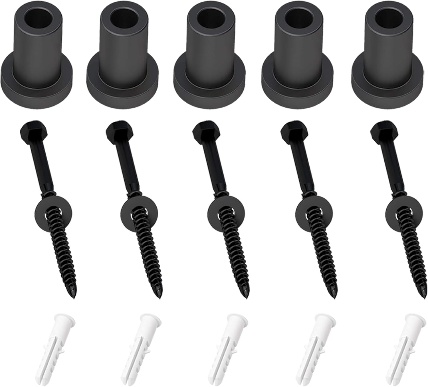 5-Piece 2" Skysen Barn Door Wall Spacer Set with Screws - Securely Connect Sliding Barn Door Hardware Steel Track to Wall