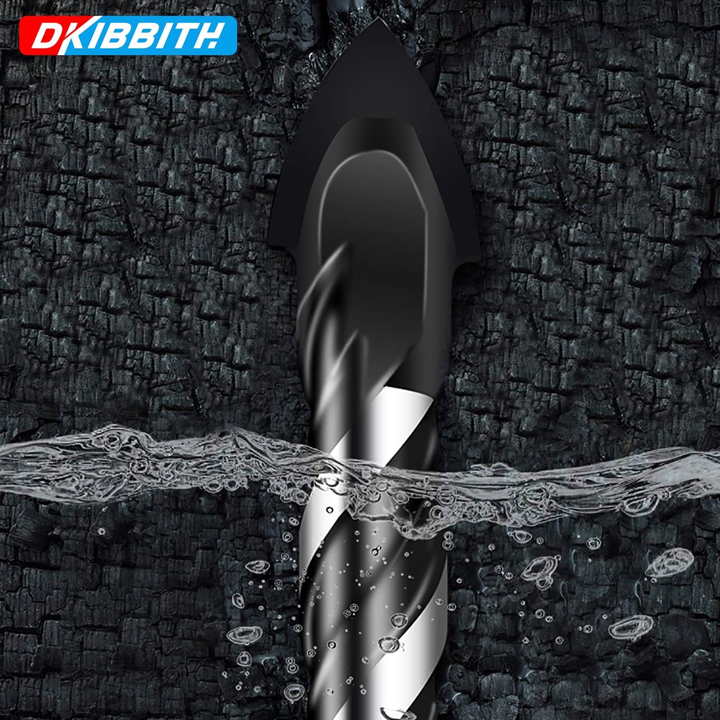 5-Piece 3/8“ Masonry Drill Bit Set for Tile, Glass, Ceramic, Brick, Stone, Metal, and Wood - Concrete, Cement, 3-Flat Shank, YG8 Carbide Tungsten Steel Alloy Tip