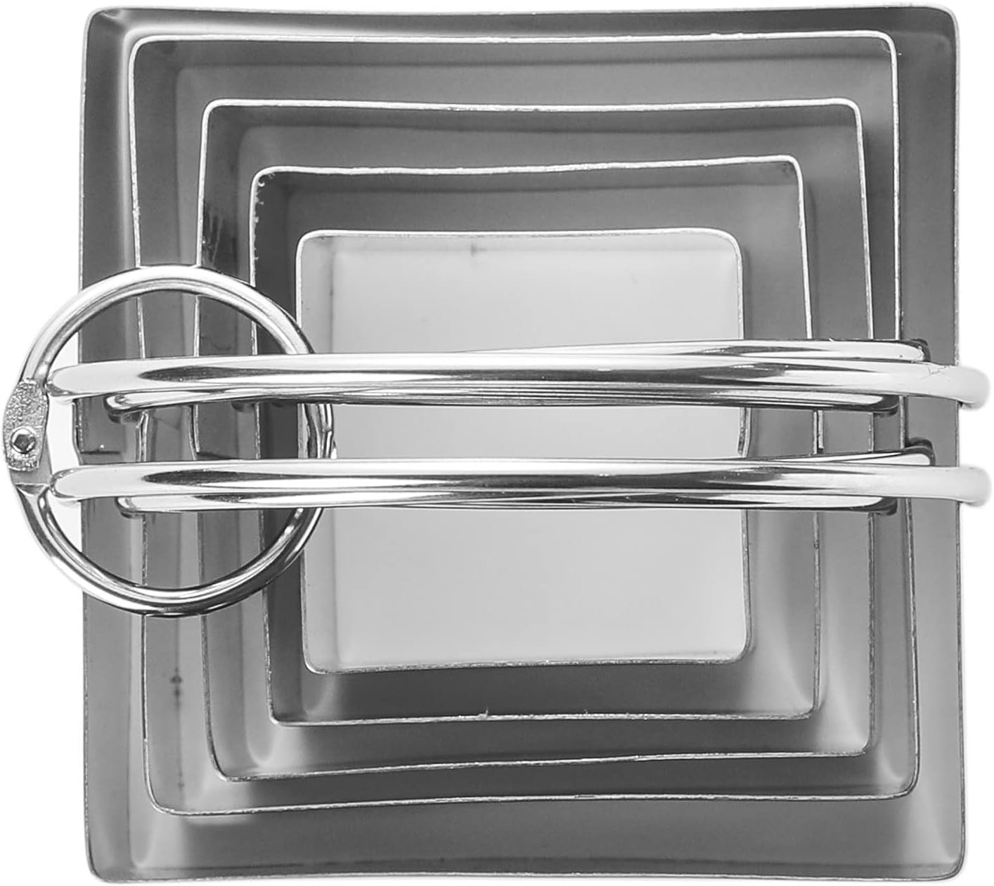 5-Piece Square Biscuit Cutter Set with Handle for Easy Storage - Stainless Steel Cookie Cutters