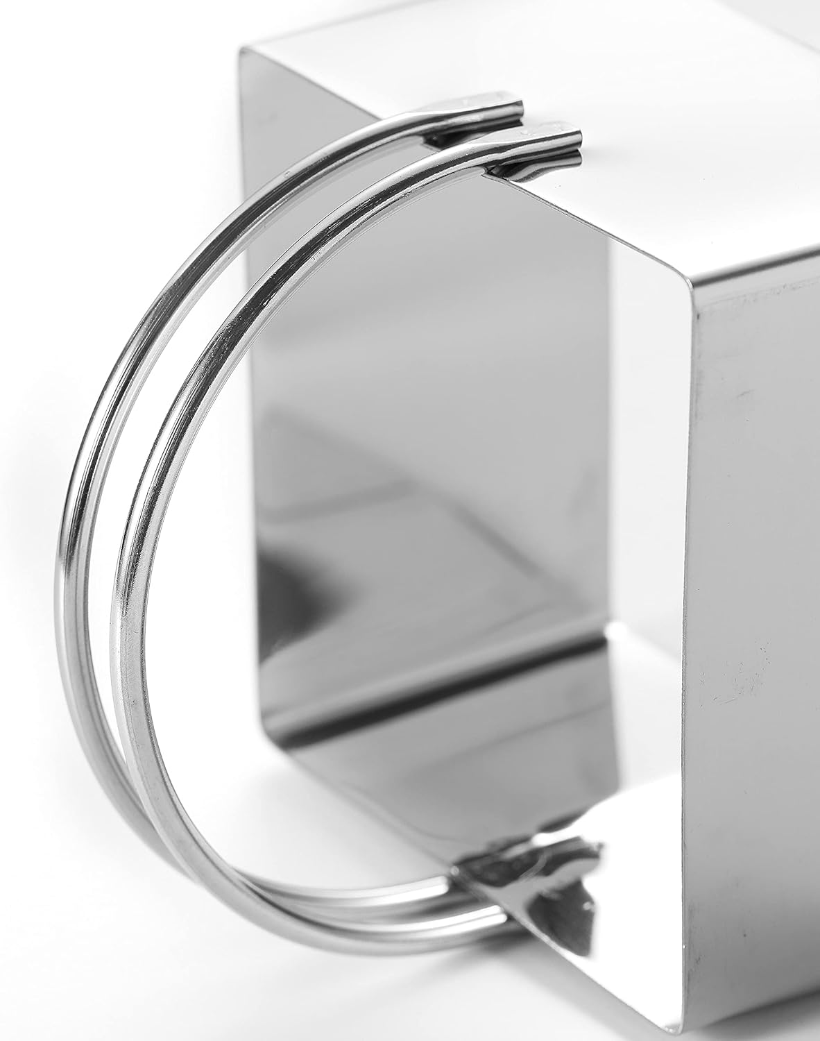 5-Piece Square Biscuit Cutter Set with Handle for Easy Storage - Stainless Steel Cookie Cutters