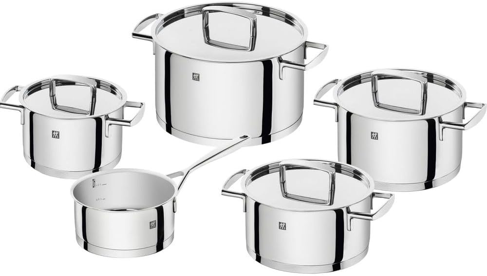 5-Piece ZWILLING Stainless Steel Pot Set with 4 Induction-Compatible Lids - Passion Collection