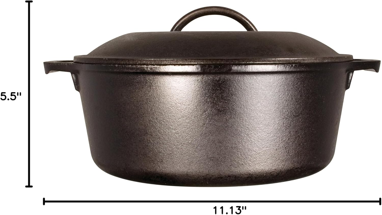 5 Quart Lodge Cast Iron Dutch Oven with Handle Holders - Black/Red - L8DOL3HH41PLT