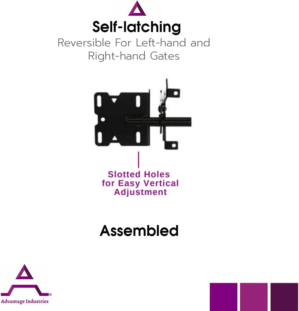 5” Stainless-Steel Self-Latching Gate Latch with Adjustable Striker for Vinyl/PVC Gates - White
