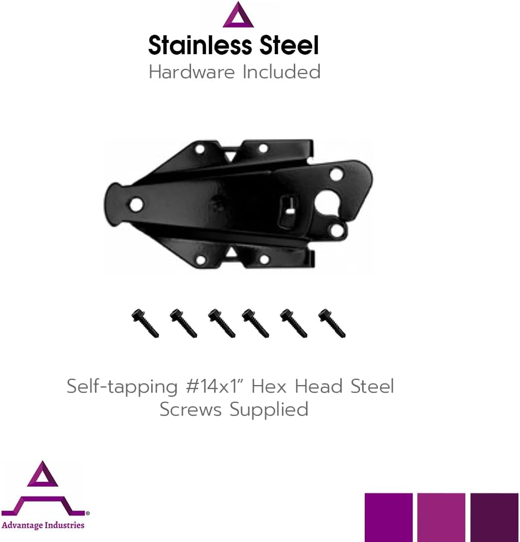 5” Stainless-Steel Self-Latching Gate Latch with Adjustable Striker for Vinyl/PVC Gates - White