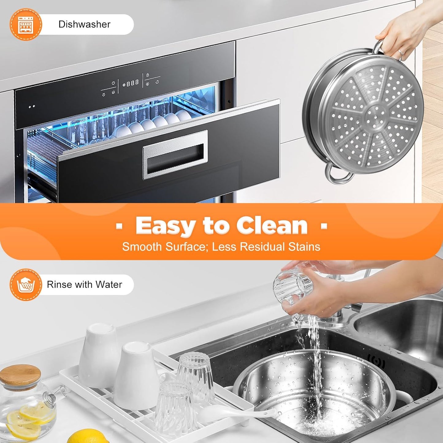 5-Tier Stainless Steel Steamer Pot Set - Multipurpose Cookware for Steaming Pasta, Vegetables, Dumplings, and Seafood