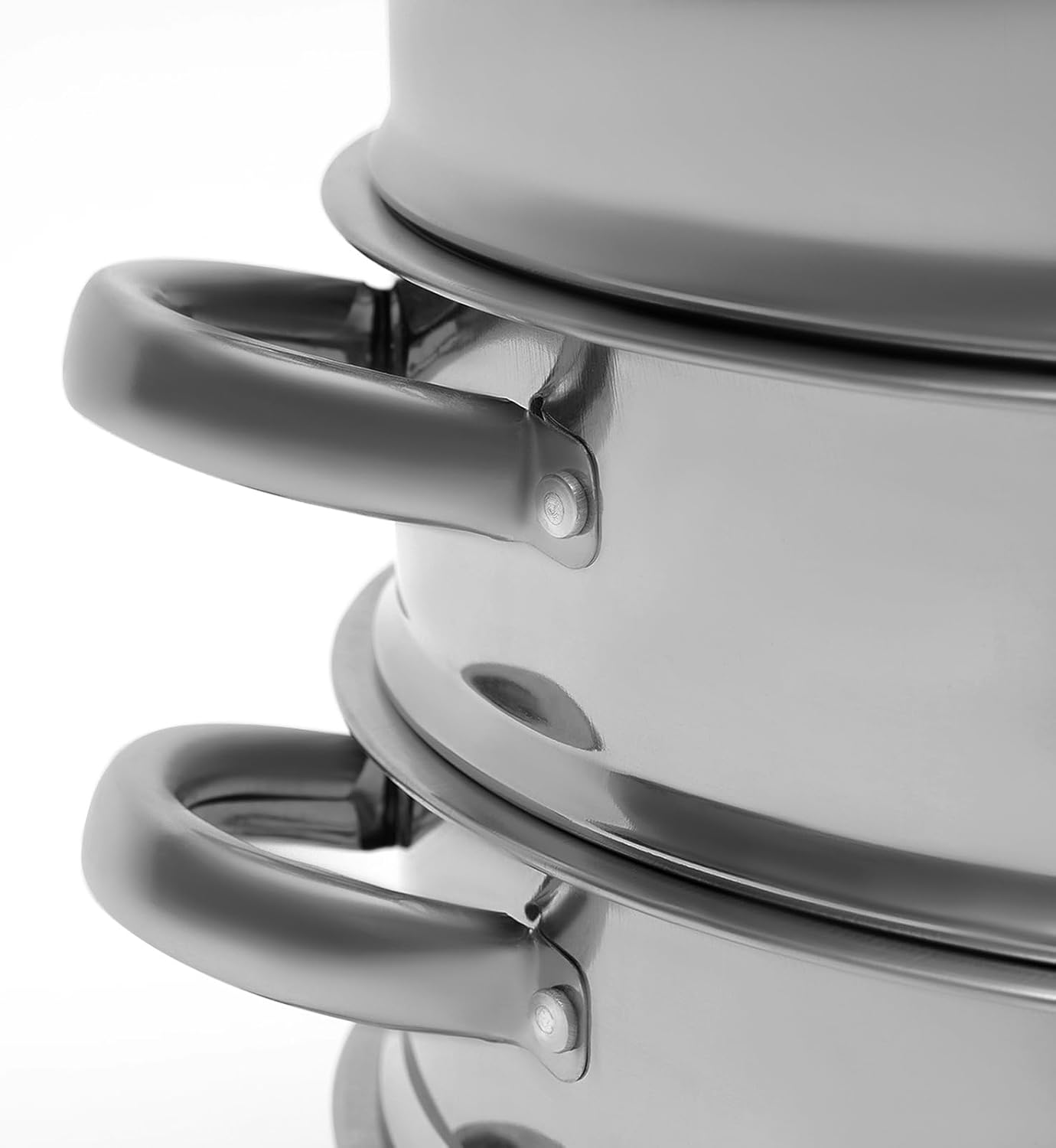 5 Tier Stainless Steel Steamer Pot Set for Gas, Induction, Electric Stove - 10.2in/26cm FFanhia Stackable Cookware for Cooking