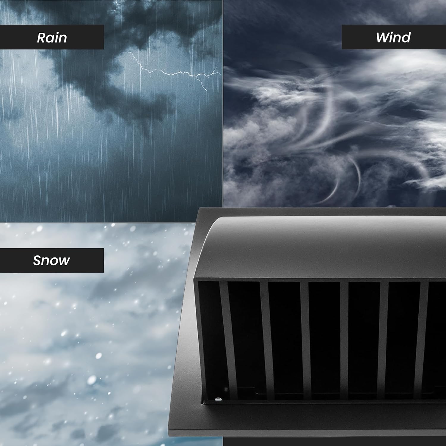 50 Pack 4'' Inch Brown Exhaust Hood Vent with Rain Cover, Flap - Indoor/Outdoor Air Vent Cover for HVAC Duct - 6'' x 6'' Inch Exhaust Cap