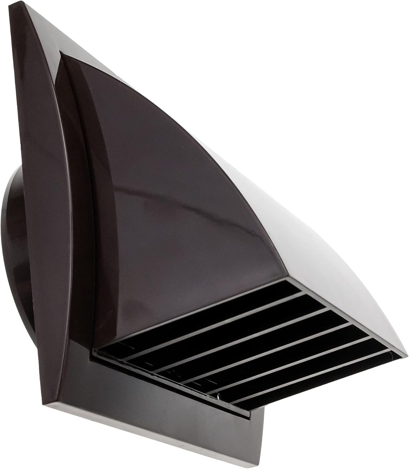50 Pack 4'' Inch Brown Exhaust Hood Vent with Rain Cover, Flap - Indoor/Outdoor Air Vent Cover for HVAC Duct - 6'' x 6'' Inch Exhaust Cap