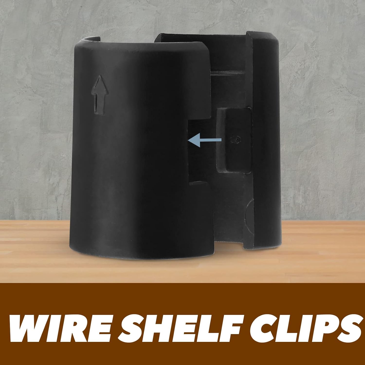 50-Pack 7/8 Inch Plastic Wire Shelving Shelf Lock Clips - Replacement Black Sleeve Clips for Wood Metal Pole Shelving (25 Pairs)