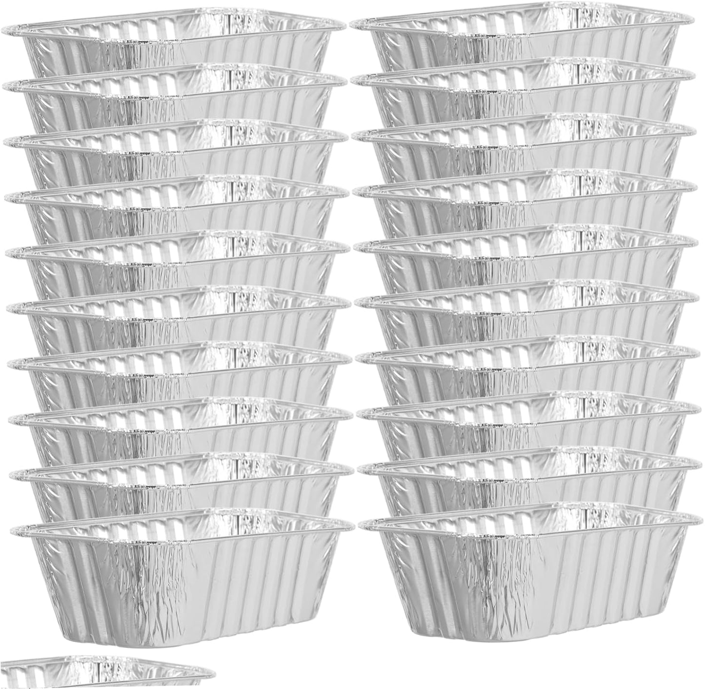 50 Pack Aluminum Foil Bread Baking Pans for Home Oven - Disposable Kitchen Gadget for Loaf Cakes and Bread