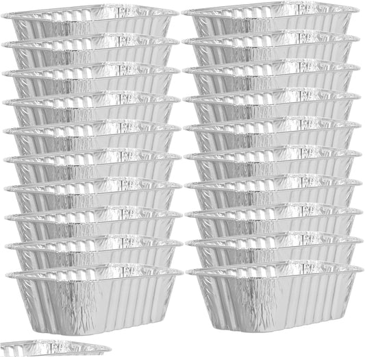 50 Pack Aluminum Foil Bread Baking Pans for Home Oven - Disposable Kitchen Gadget for Loaf Cakes and Bread