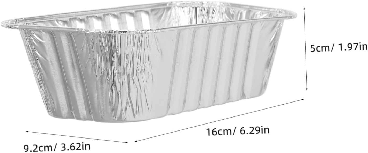 50 Pack Aluminum Foil Bread Baking Pans for Home Oven - Disposable Kitchen Gadget for Loaf Cakes and Bread