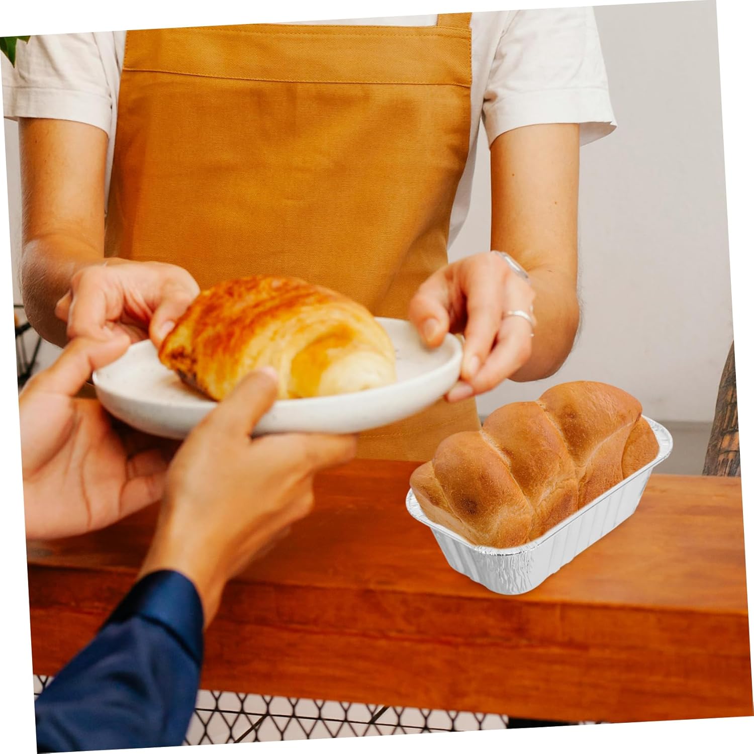 50 Pack Aluminum Foil Bread Baking Pans for Home Oven - Disposable Kitchen Gadget for Loaf Cakes and Bread