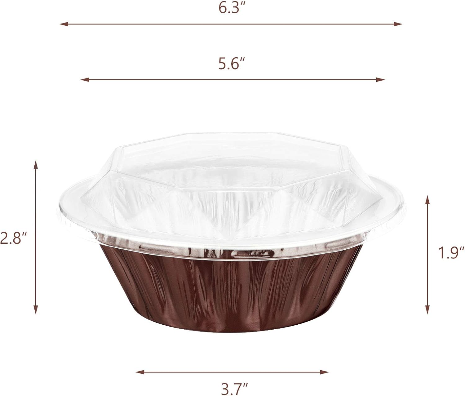 50 Pack Beasea Mini Pie Pans with Lids - 6 Inch Aluminum Pans for Coffee Lovers