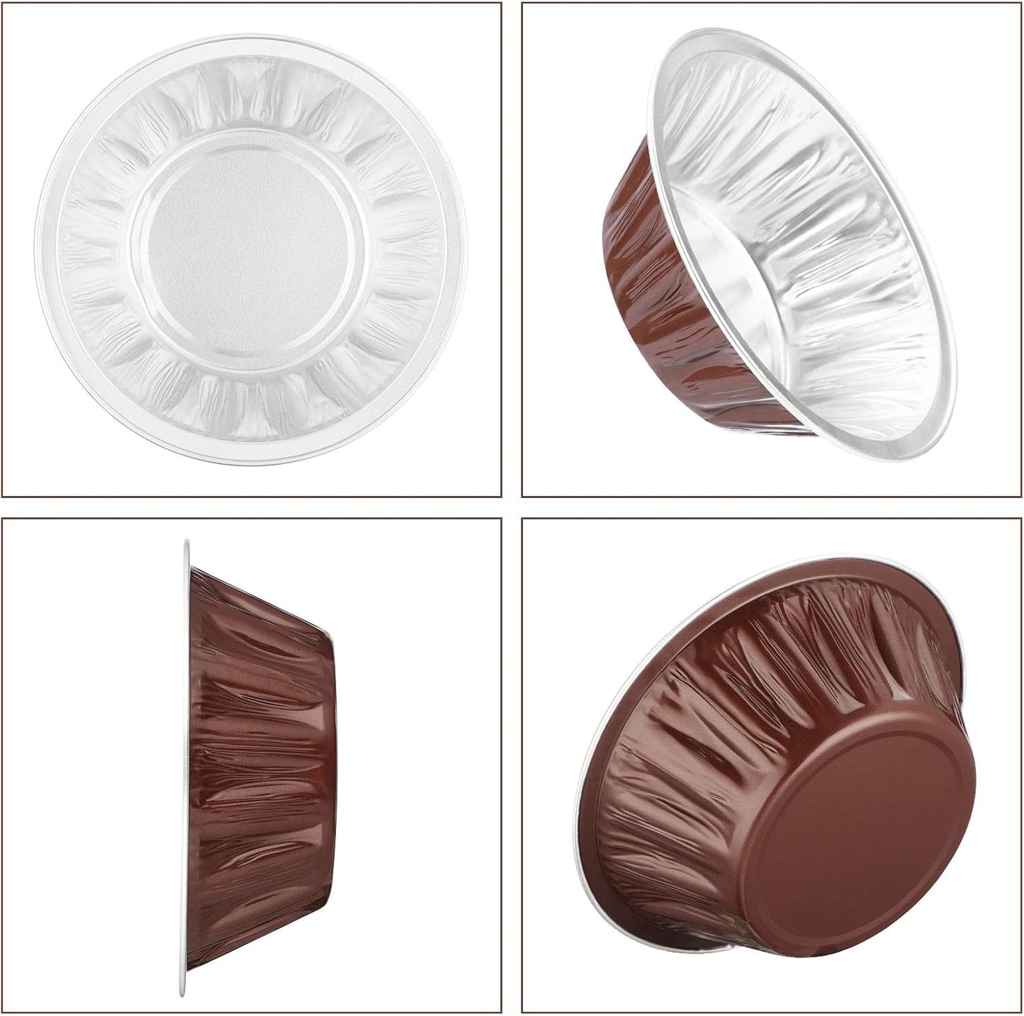 50 Pack Beasea Mini Pie Pans with Lids - 6 Inch Aluminum Pans for Coffee Lovers