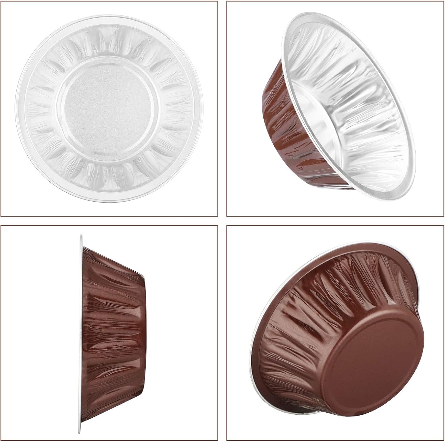 50 Pack Beasea Mini Pie Pans with Lids - 6 Inch Aluminum Pans for Coffee Lovers