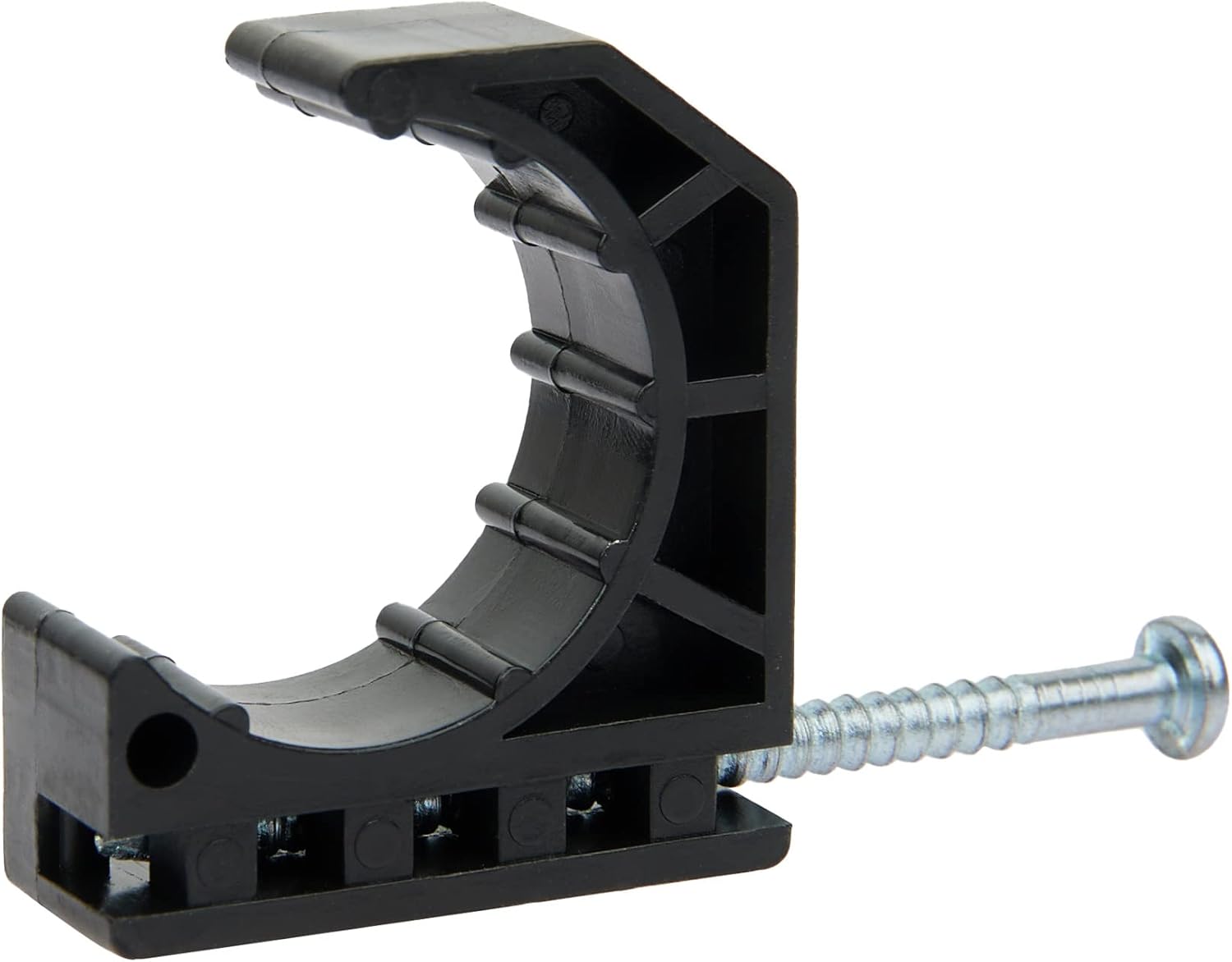 50-Pack Black Half Clamp Fixture J-Hook with Nail for 3/4" PEX Tubing Support - 3/4 Inch Size