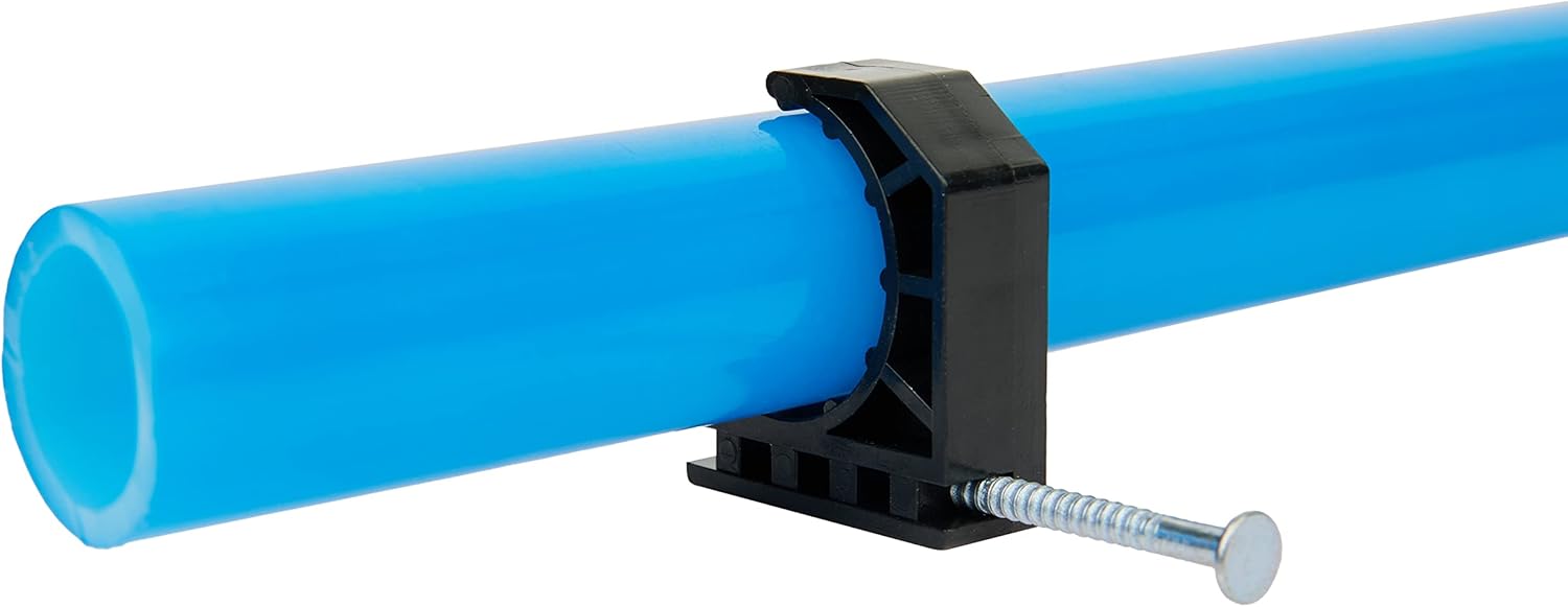 50-Pack Black Half Clamp Fixture J-Hook with Nail for 3/4" PEX Tubing Support - 3/4 Inch Size