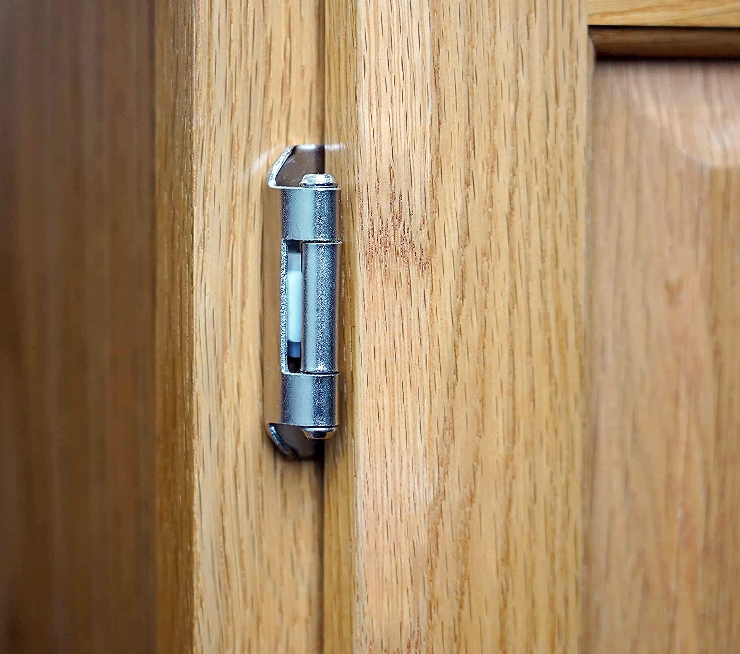 50 Pack DecoBasics 1/2" Overlay Full Wrap Kitchen Cabinet Hinges - Satin Brushed Nickel, Self Closing