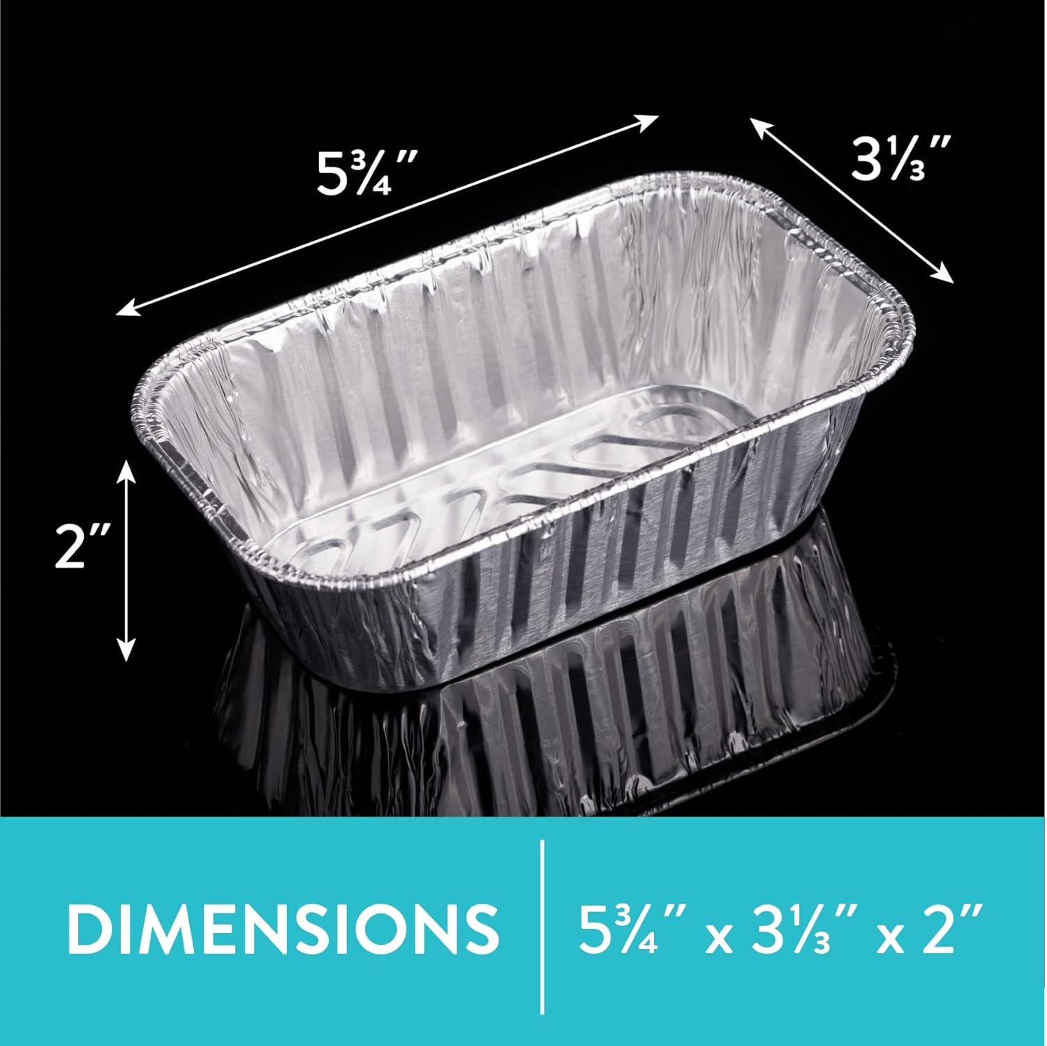 50-Pack DOBI Aluminum Mini Loaf Pans - Disposable Foil 1 lb Baking Pans - Small Bread Tins - 6" x 3.5" x 2