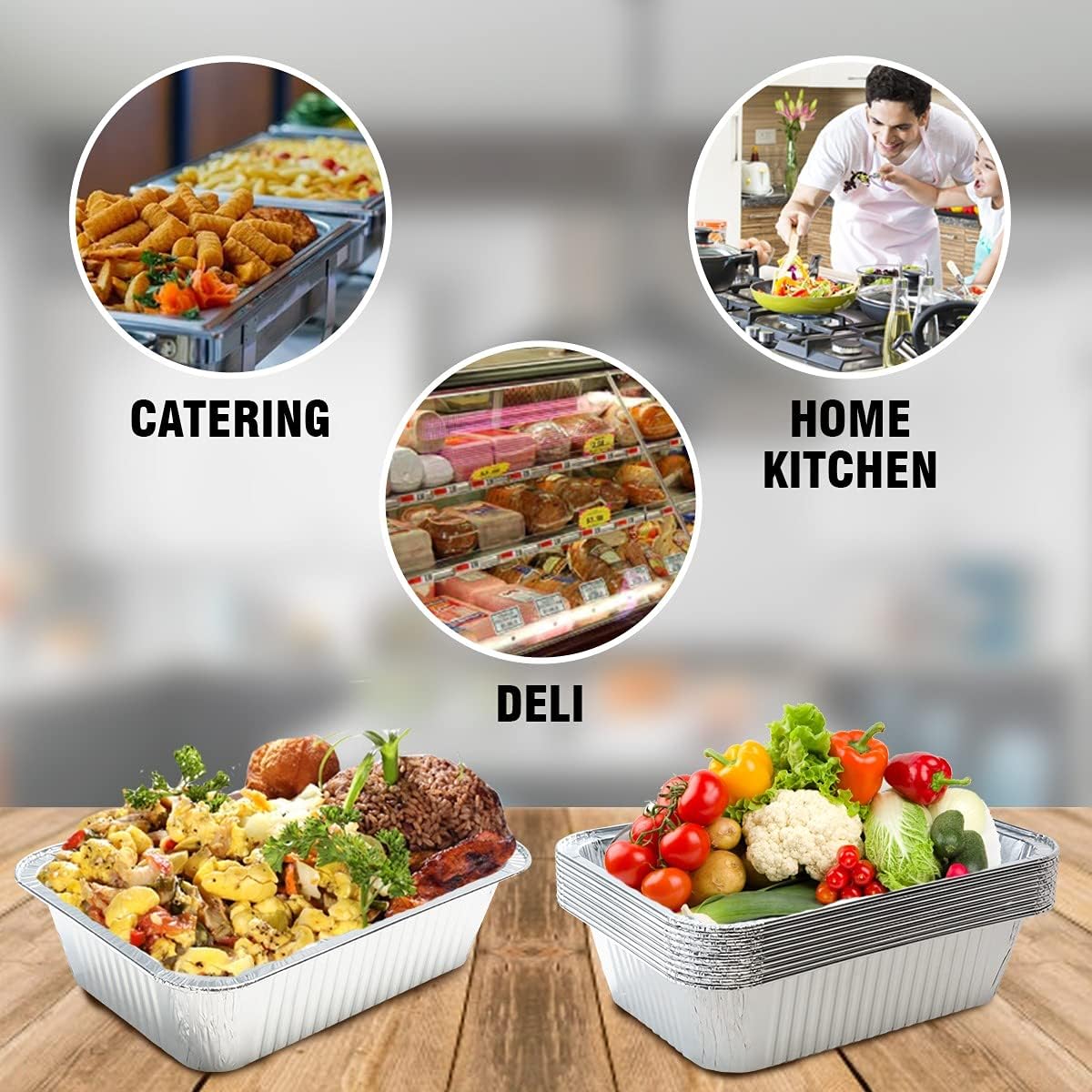 50-Pack of 8.5 x 6 x 2.5 Inch Oblong Disposable Aluminum Pans with Lids - Ideal for Baking, Cooking, and Food Storage