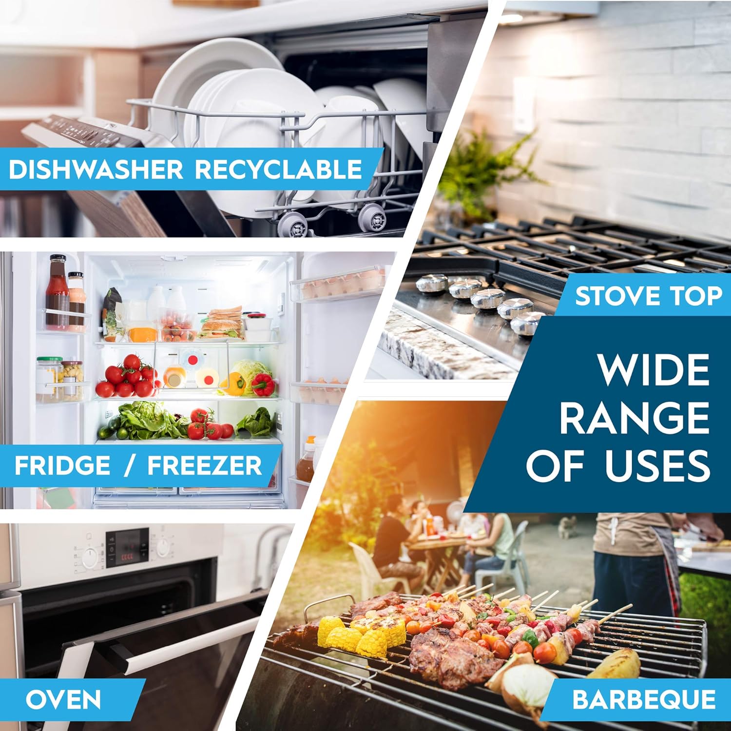 50 Pack of Rhino Aluminum Disposable Foil Pans - 9x13 Heavy Duty Deep Baking Trays for Cooking, Roasting, Grilling, and Food Prep