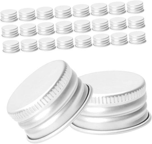 50 Pcs Leakproof Metal Screw Caps for Water Bottles and Jugs - Universal Reusable Lids for Sport Bottles, Jars, and Containers