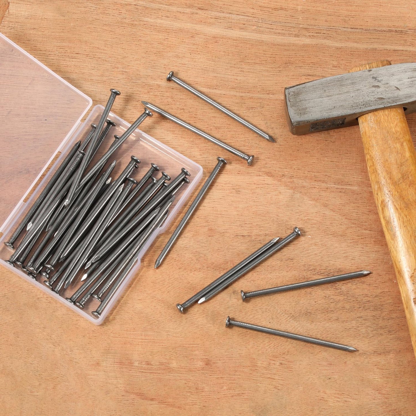 50 PCS MewuDecor 4.0 x 100mm Flat Nails for Picture Wall Hanging - Wood & Common Nails