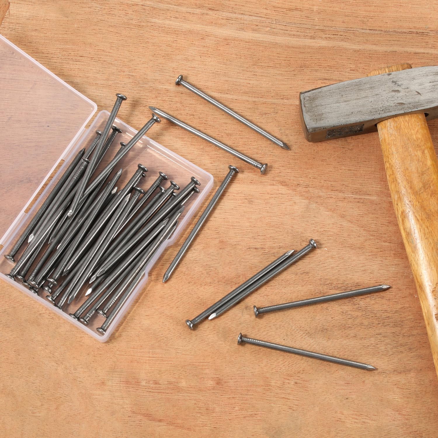 50 PCS MewuDecor 4.0 x 100mm Flat Nails for Picture Wall Hanging - Wood & Common Nails