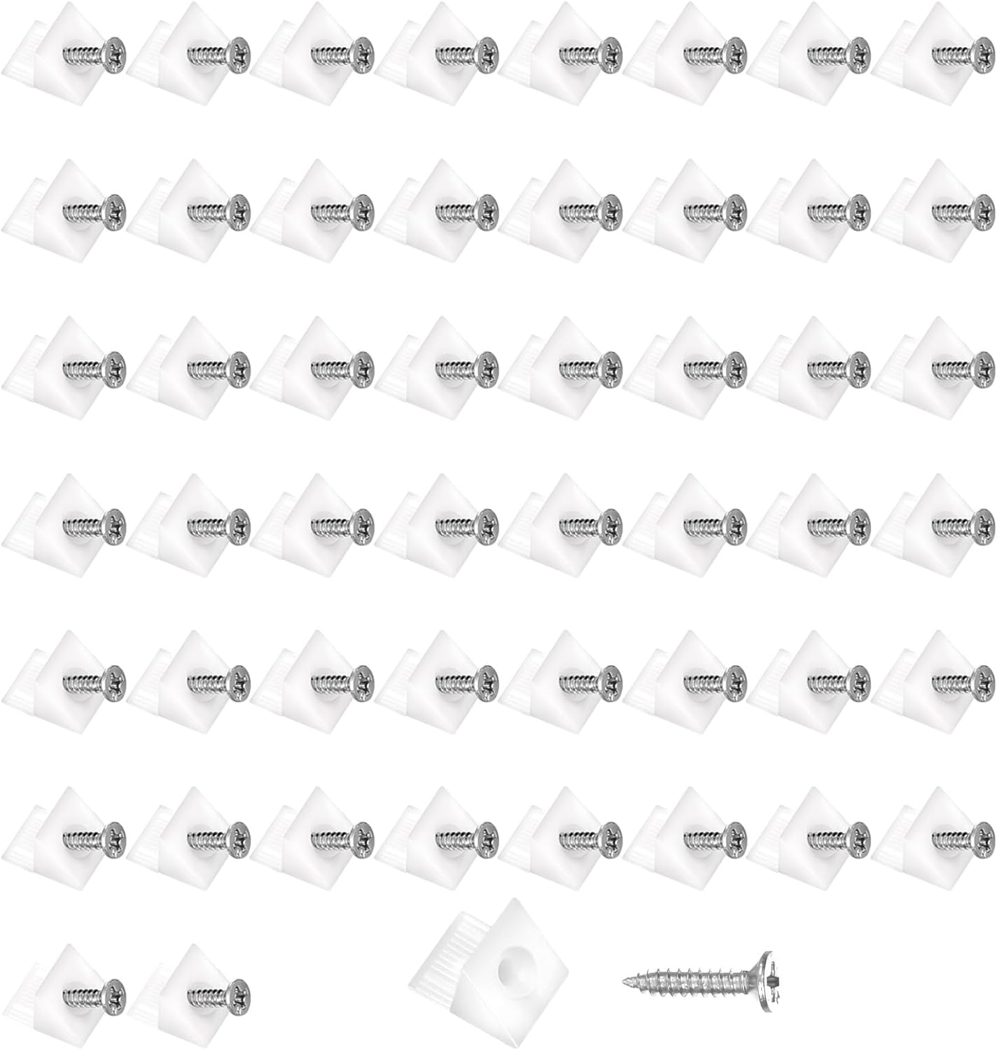 50 Pcs Plastic Drawer Wedges Support Brackets with Screws - Furniture Drawer Reinforcement Repair Kit