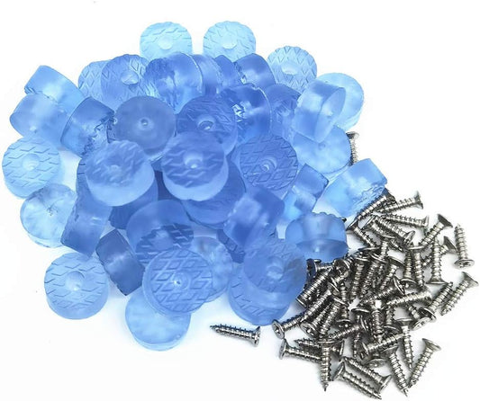 50 Pcs Translucent Cylindrical Furniture Pads - Rubber Non Slip Feet for Table, Desk, Chair, Sofa, Cutting Boards