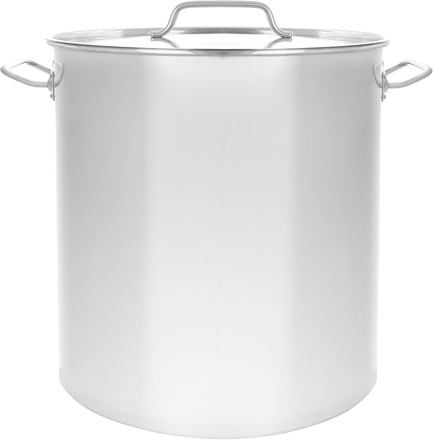 50 QT CONCORD Stainless Steel Stock Pot - Polished Beer Brewing Kettle with Flat Lid and Mash Tun