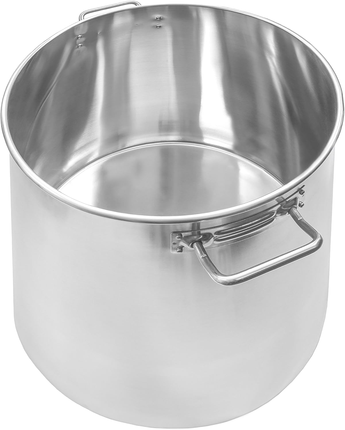 50 QT CONCORD Stainless Steel Stock Pot - Polished Beer Brewing Kettle with Flat Lid and Mash Tun
