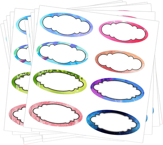 500 Multicolor Food Labels for Jars - 1 x 2.25 Inches Removable Stickers for Mason Jars & Containers - 8 Designs for Food Storage in Freezer & Pantry