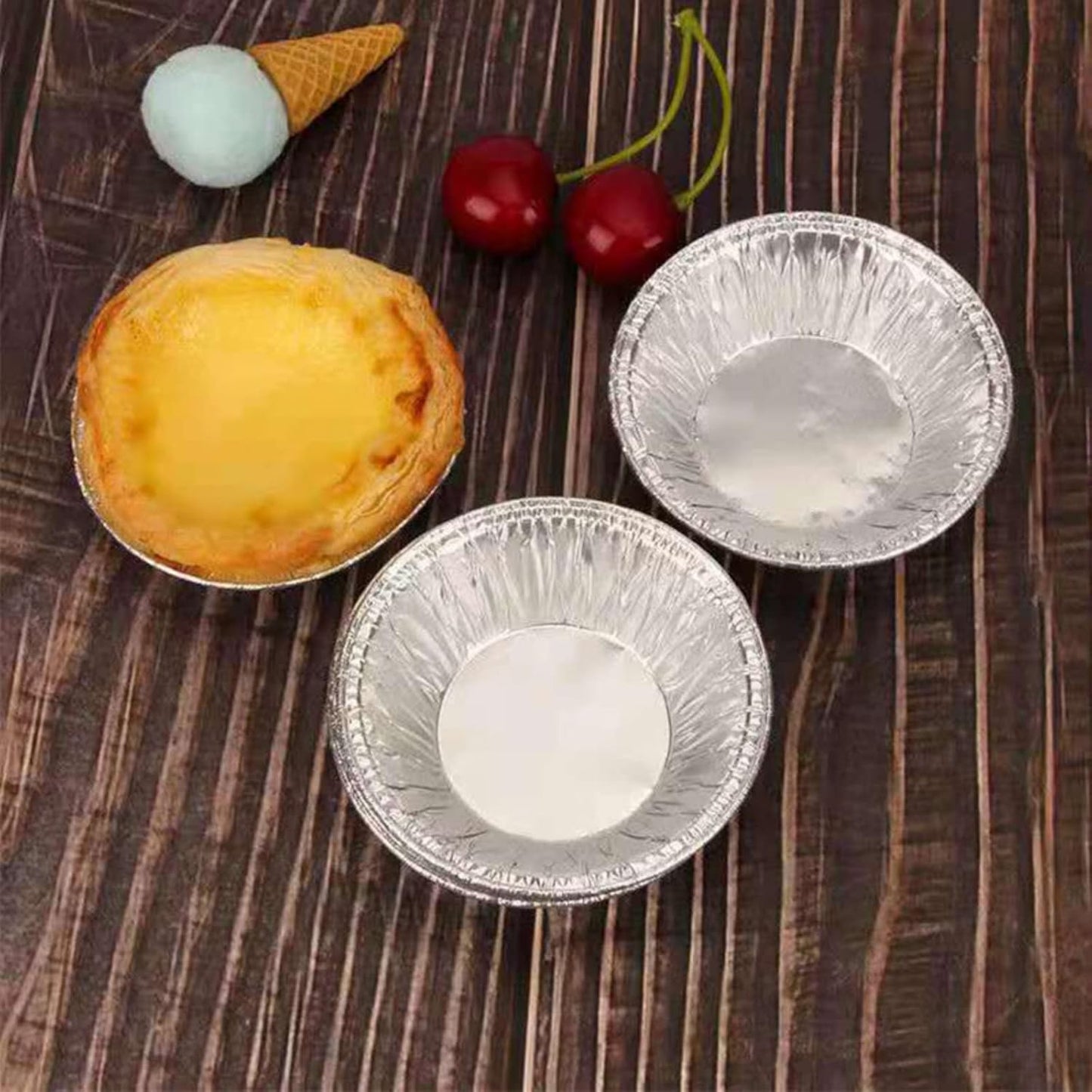 500 Pack 5 inch Disposable Aluminum Foil Pie Tins for Baking Mini Pies & Cakes - Oven Safe, Stackable, Freezable & Reheatable