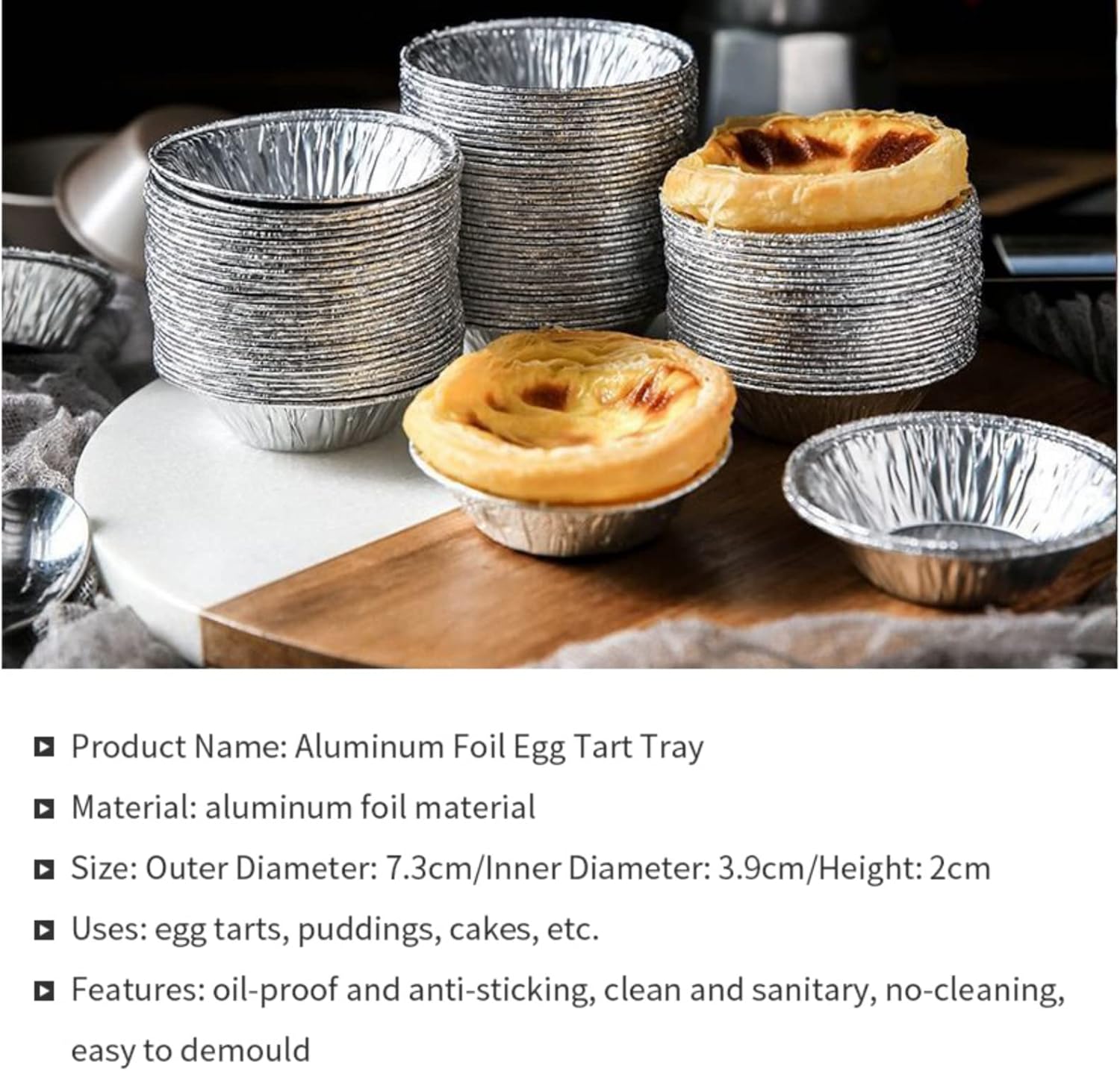 500 Pack 5 inch Disposable Aluminum Foil Pie Tins for Baking Mini Pies & Cakes - Oven Safe, Stackable, Freezable & Reheatable