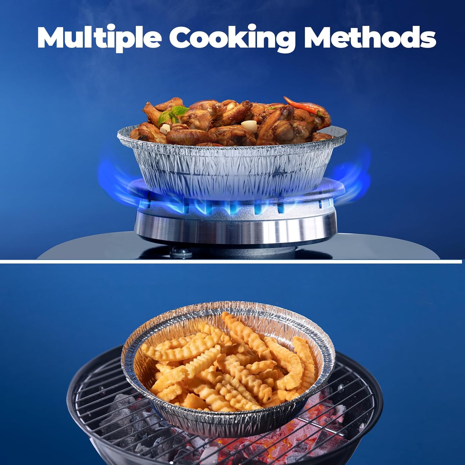 500 Pack 7 Inch Round Aluminum Foil Pans - 24 Oz Disposable Pie Tins for Meal Prep - Heavy Duty Circle Cake Pan for Pies, Cakes, and Cheesecakes