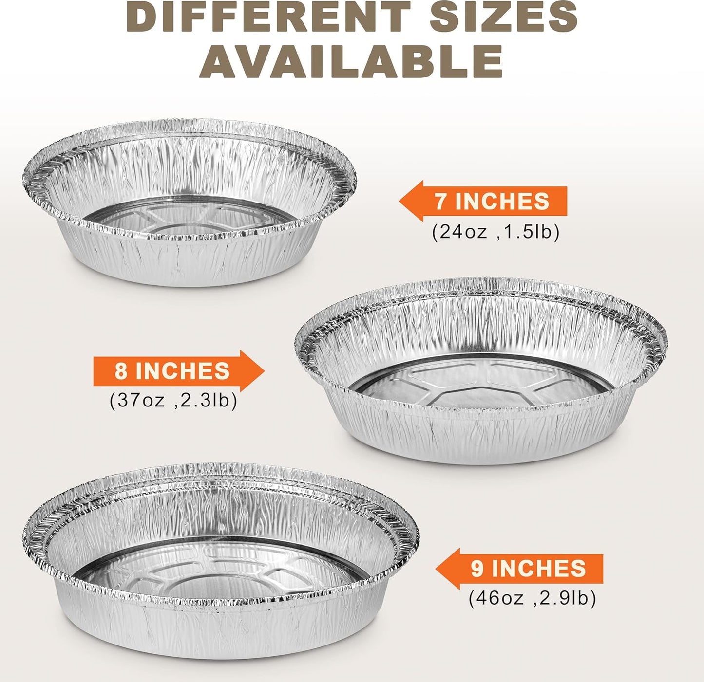 500 Pack 7 Inch Round Aluminum Foil Pans - 24 Oz Disposable Pie Tins for Meal Prep - Heavy Duty Circle Cake Pan for Pies, Cakes, and Cheesecakes