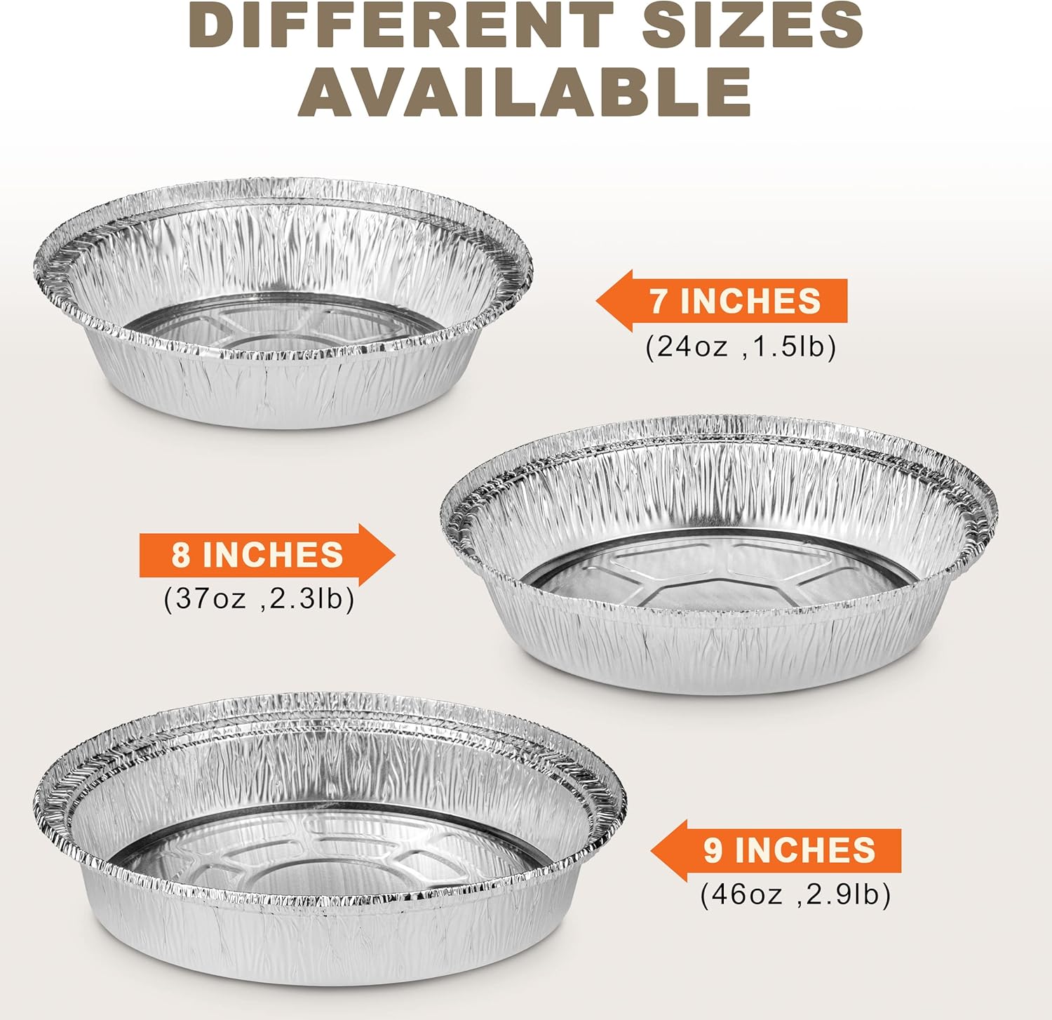 500 Pack 7 Inch Round Aluminum Foil Pans - 24 Oz Disposable Pie Tins for Meal Prep - Heavy Duty Circle Cake Pan for Pies, Cakes, and Cheesecakes
