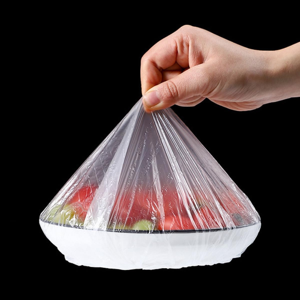 500 Pack Disposable Elastic Bowl Lids for Food Storage - Adjustable Plastic Covers for Fresh Keeping and Sealing Bowls