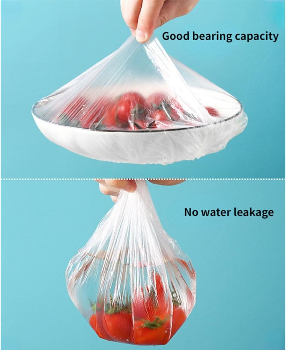 500 Pack Disposable Elastic Bowl Lids for Food Storage - Adjustable Plastic Covers for Fresh Keeping and Sealing Bowls
