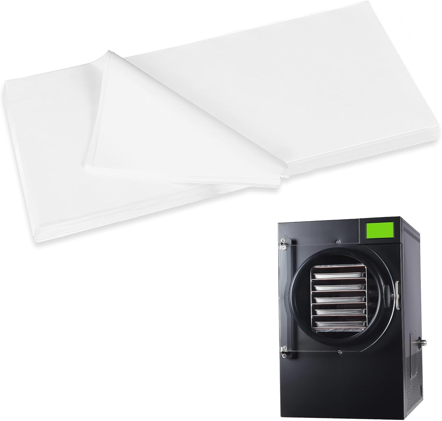 500 Pack Parchment Paper Sheets for Harvest Right Freeze Dryer - Medium Tray Accessories - White 17" x 6.8