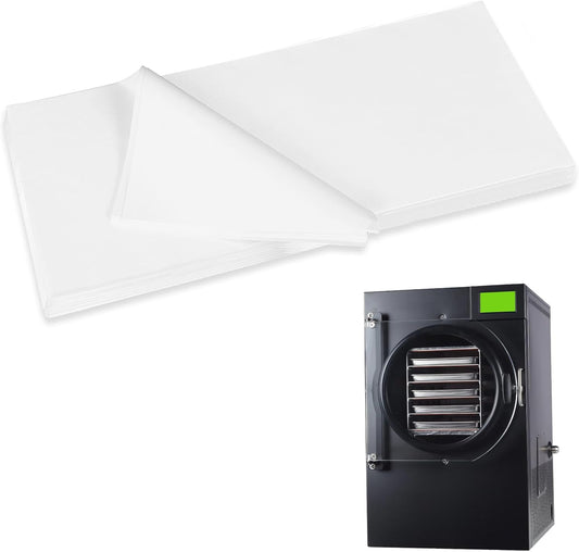 500 Pack Parchment Paper Sheets for Harvest Right Freeze Dryer - Medium Tray Accessories - White 17" x 6.8