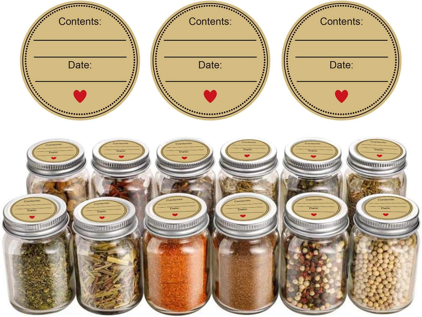 500 Pcs 2'' Kraft Round Canning Jar Stickers - Natural Brown Labels for Mason Jars, Bottles, and Crafts