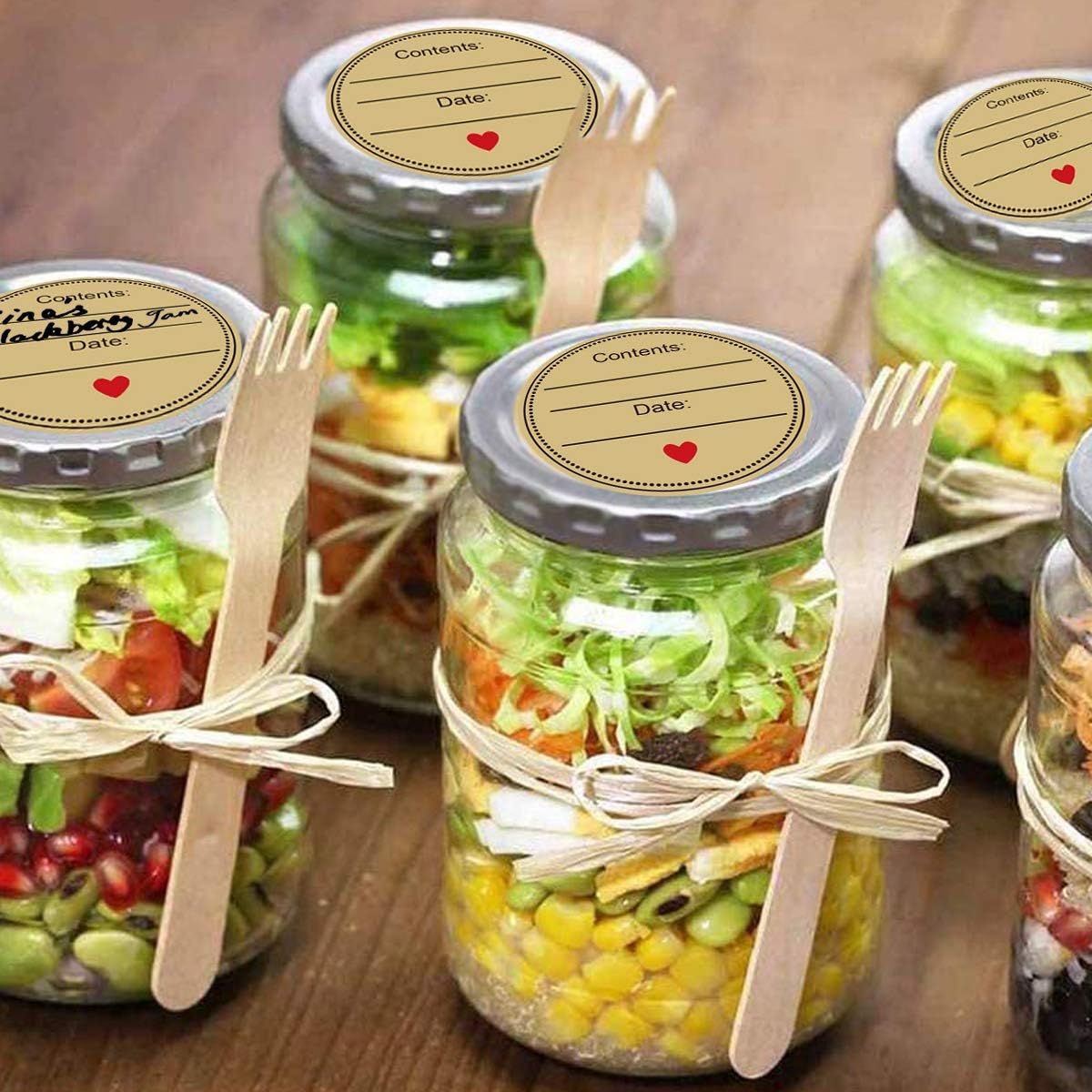 500 Pcs 2'' Kraft Round Canning Jar Stickers - Natural Brown Labels for Mason Jars, Bottles, and Crafts